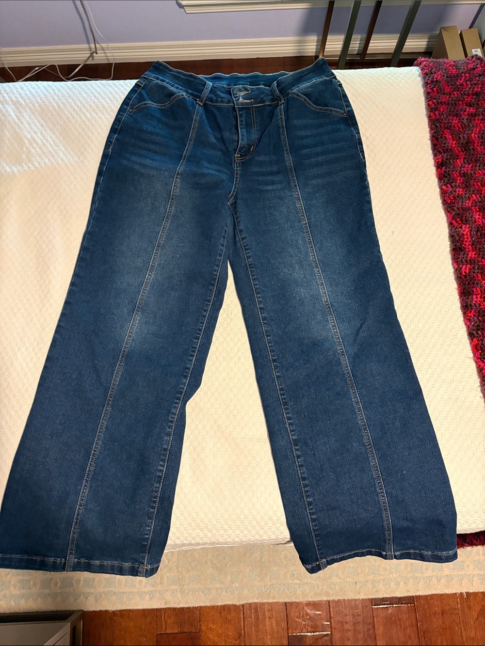 Classic Dark Blue Wide-Leg Flare Jeans